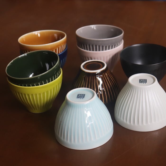 波佐見焼 一龍陶苑 煎茶碗 湯呑み しのぎ Hasami-yaki Cup #002 | 和