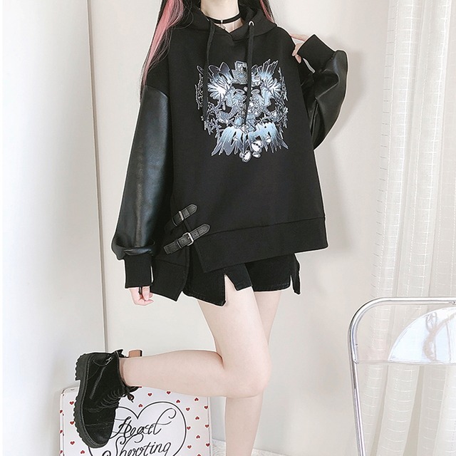 サブカル 服 地雷系 通販 Catwish ロリータ バックルベルト PUレザー 異形デザイン 闇かわいい 型