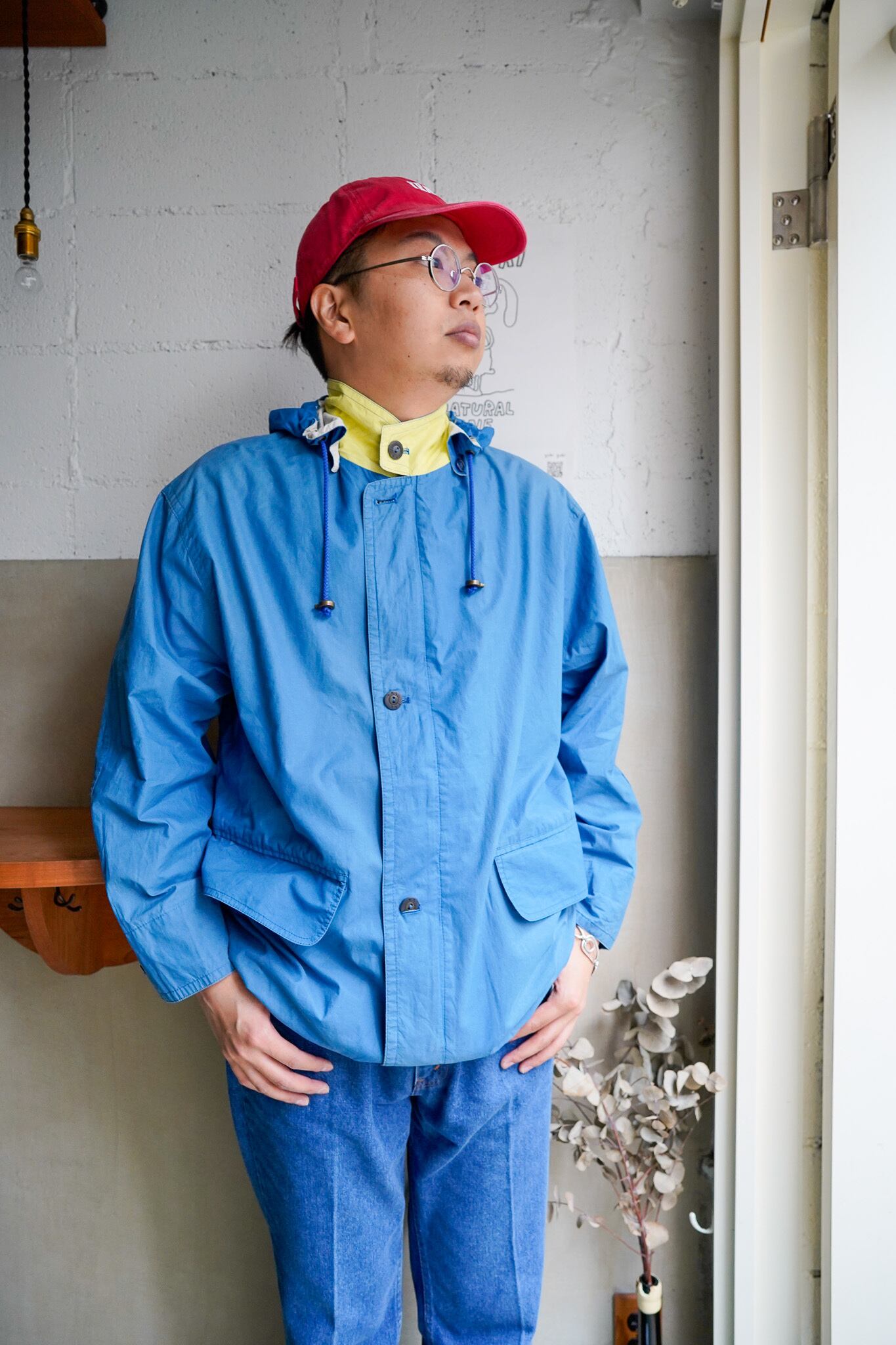 【1980s】"Yves Saint-Laurent" Cotton 100% Hooded Sports JKT / 6-365