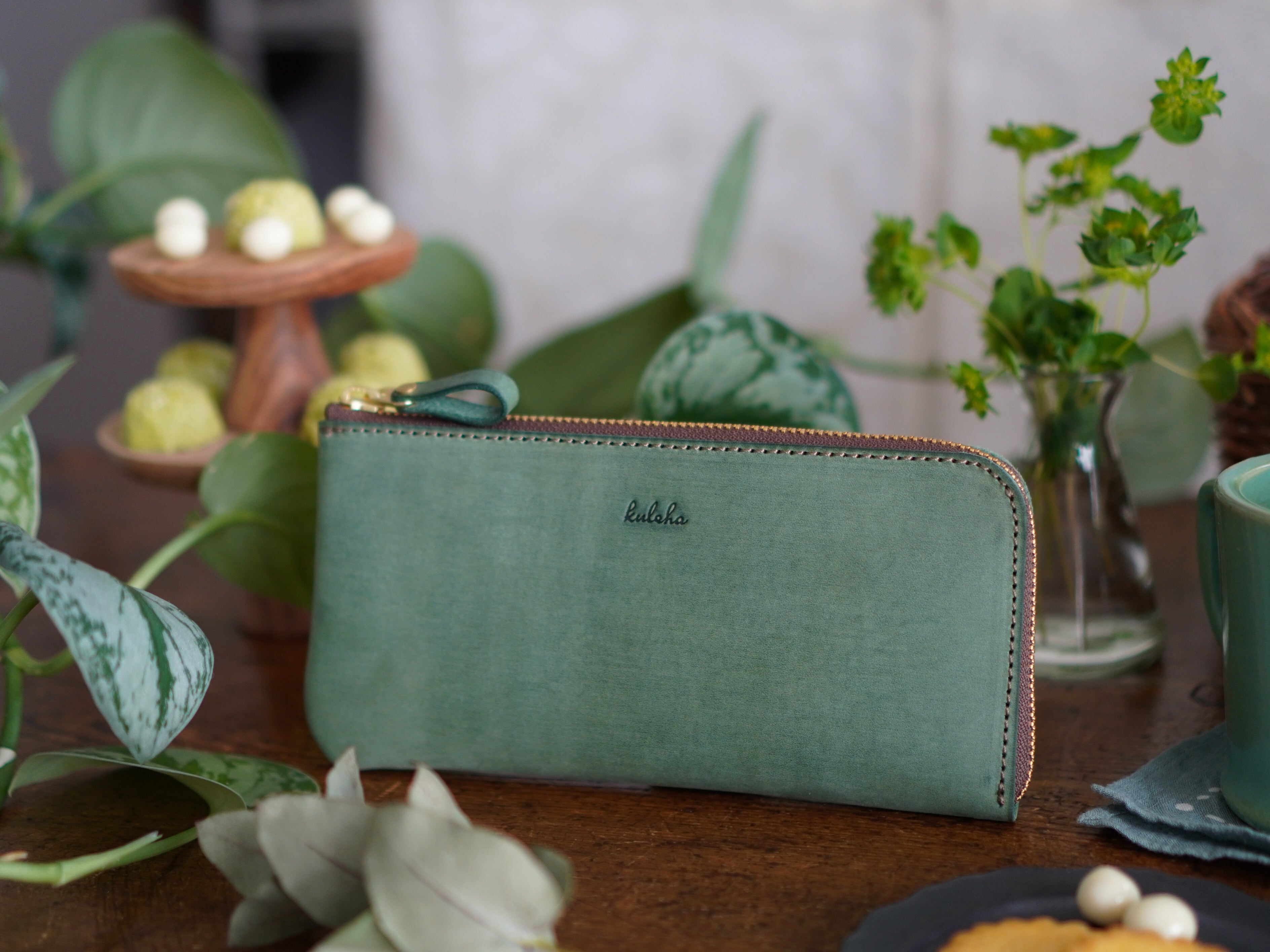 【Macaron Green】Lzipロングウォレット