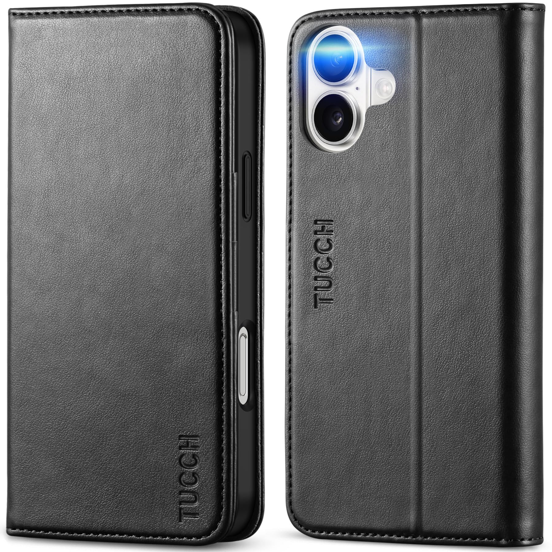 TUCCH iphone16 Plus 対応 ケース 手帳型 2024年発売 6.7インチ ブラック
