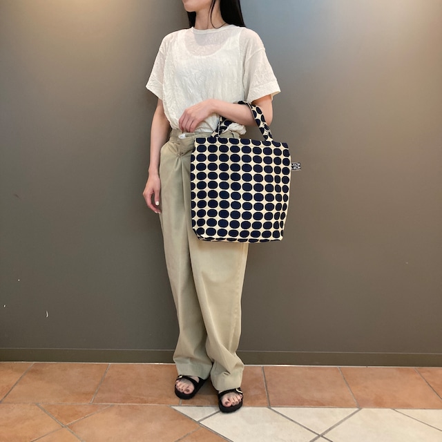 Bindu【ビンドゥ】ドットジャガード リバーストートバッグ (BBB-2094DOT NAT/NAVY)