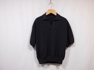 Women’s crepuscule”Light Moss Stitch Polo Black”