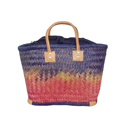 【かごバッグ】パニエM / インナーバック付き / Navy x Pink マルシェバッグ