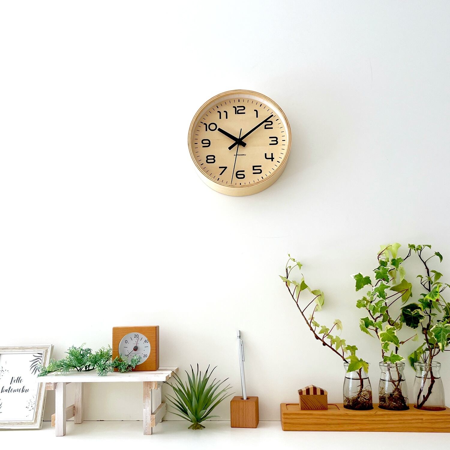 KATOMOKU plywood clock 23 ナチュラル km-146NA 掛け時計 | 加藤木工