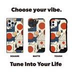受注生産 iPhoneケース 赤丸と花の民芸コラージュ柄｜花モチーフ FMSY069B