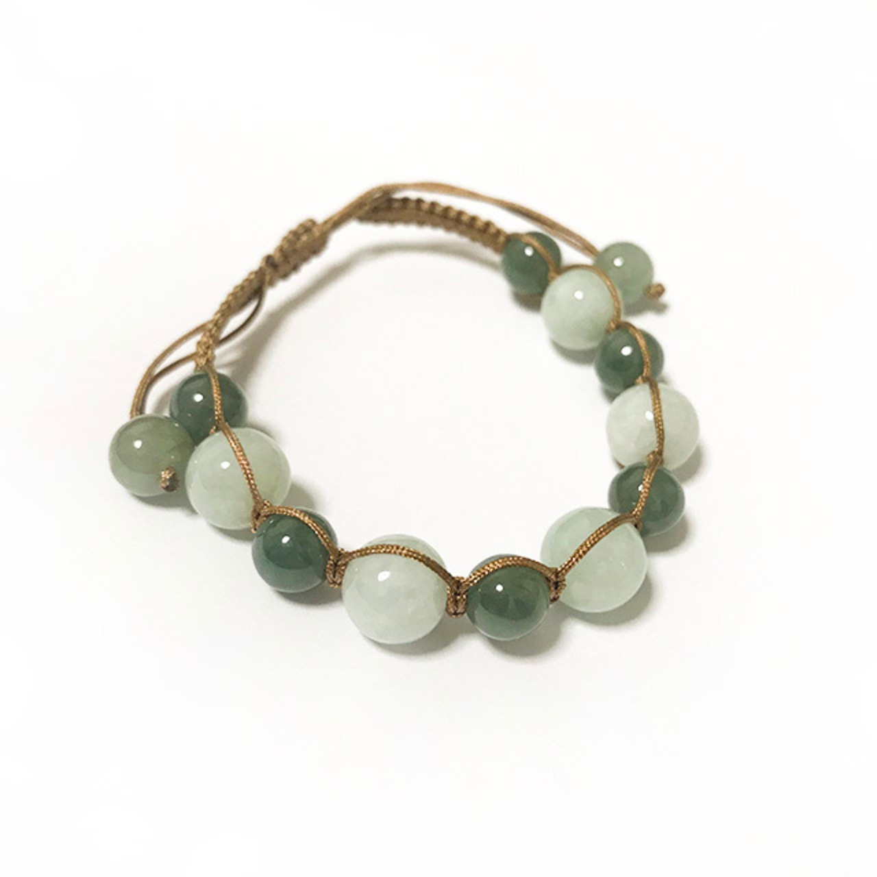 ラクラク脱着！！翡翠バイカラーブレスレット A貨翡翠 himo_bracelet1