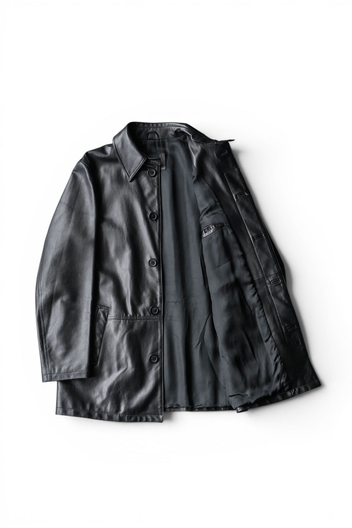 BALLY バリー　イタリア製 レザー ハーフコート　ブラック 90's 