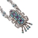 Vintage Mexican silver color stones necklace