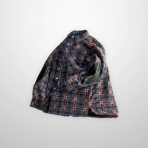 Elbow patch flannel shirts jacket