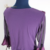 社交ダンス 衣装 スタンダード 上下セット セットアップ パーティ衣装 女性用 レディース オールシーズン 紫 パープル系 ACROSS ラインストーン 伸縮性 発表会 ダンスレッスン おしゃれ 体型カバー ラインストーン付き スカート フレアスカート