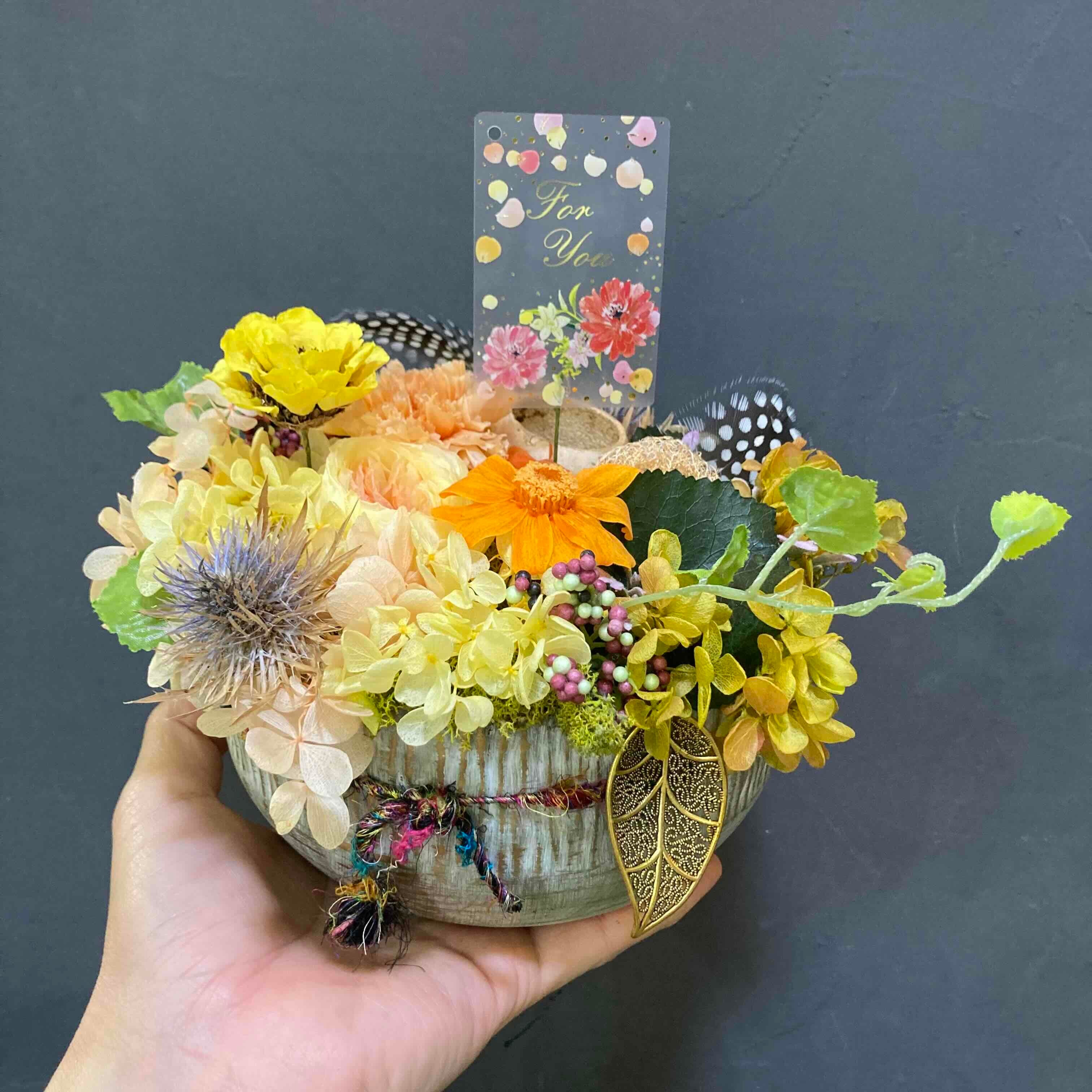 ハーモニー/オレンジ・イエロー（プリザーブドフラワーハーモニー