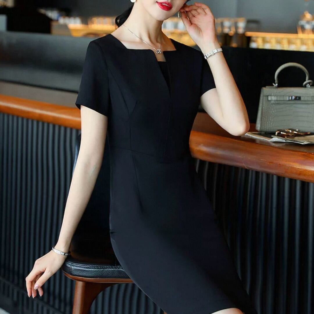 Decolletage V cutting design tight mini dress 00067