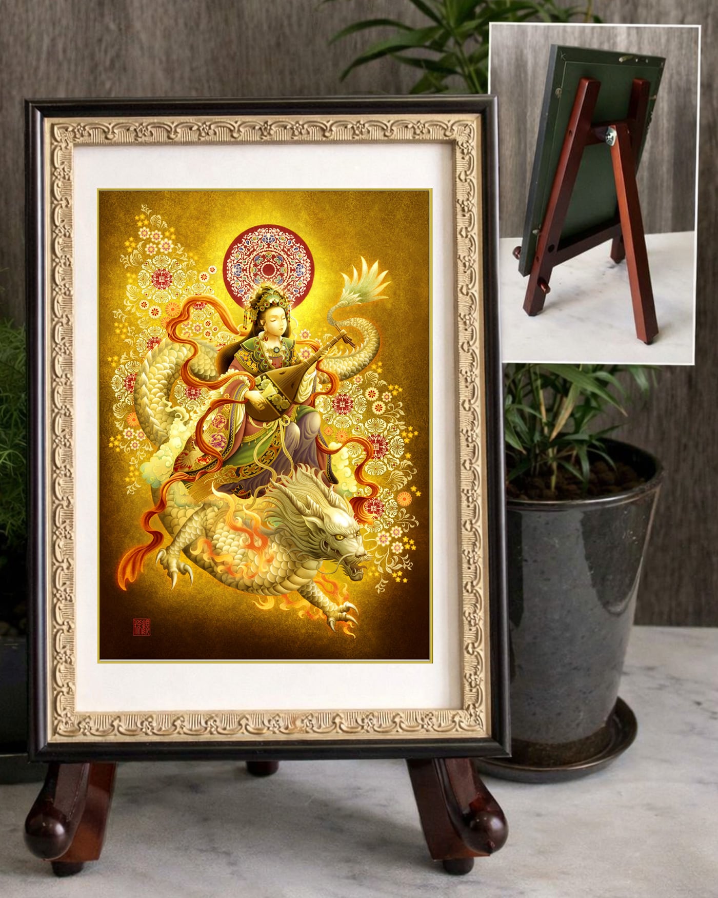 虹龍王】SSサイズ│かっこいい龍イラスト│龍の絵スピリチュアル│龍