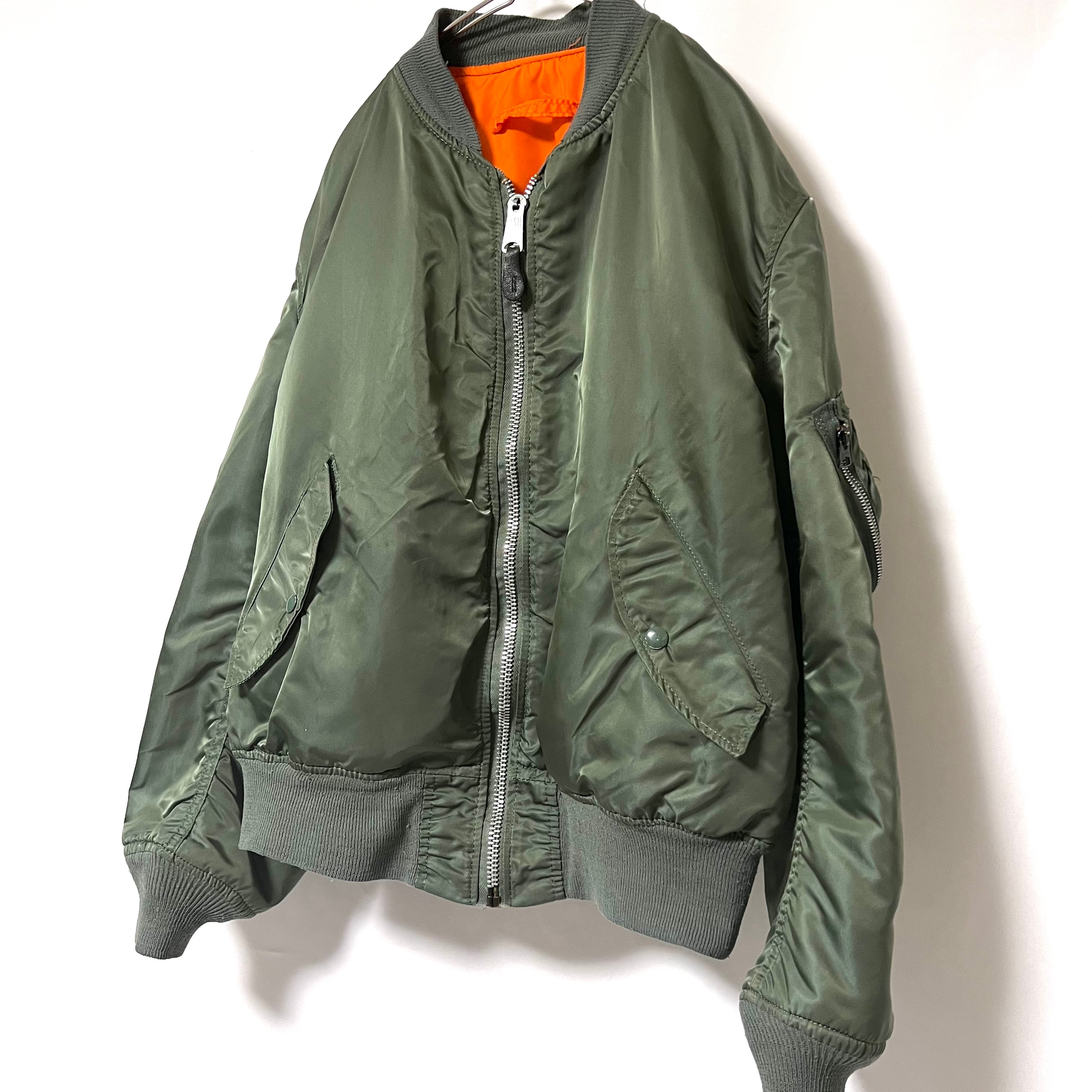 80's]USA製ALPHAアルファMA-1フライトジャケット 民間 IDEALジッパー