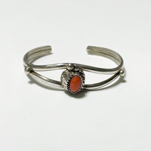 Vintage Southwestern Style Coral Cuff Bracelet