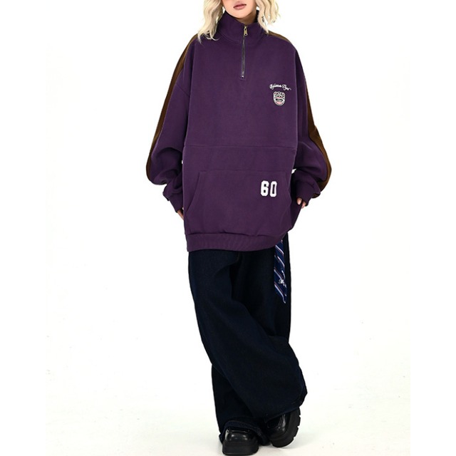uniform design half-zip sweatshirt　ユニフォームデザインハーフジップスウェットシャツ　J1328