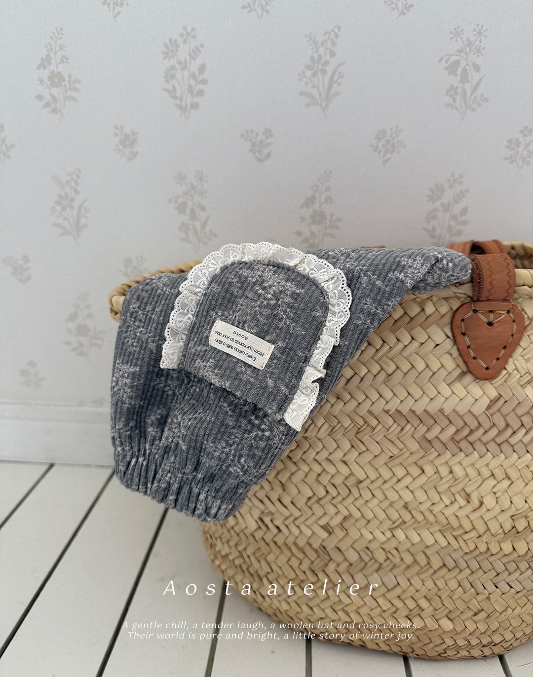 予約販売 【Aosta】 ルナパンツ/ブラウンフラワー(70–110cm)2025冬