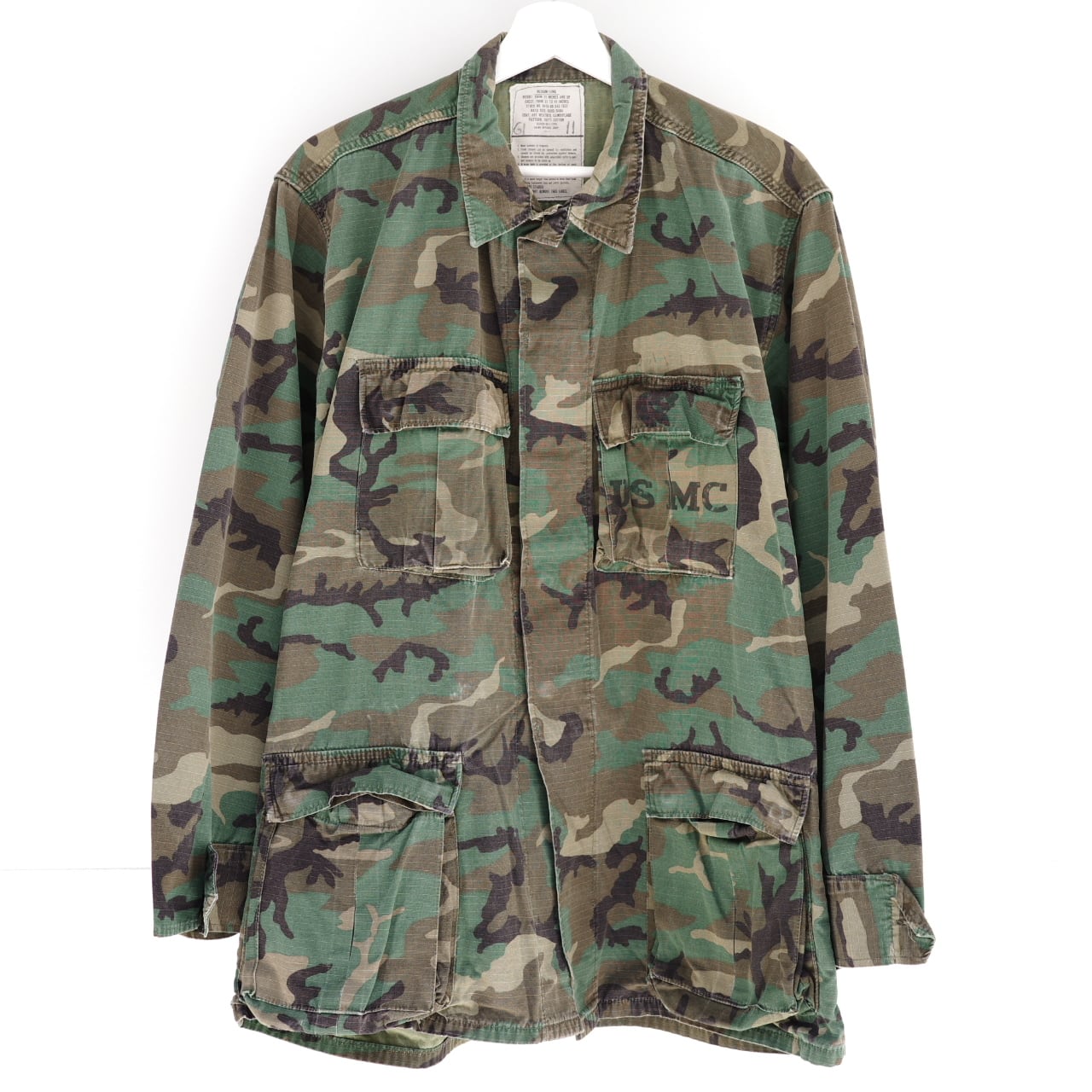 USMC woodland camo BDU jacket M-L 80s vintage ミリタリージャケット