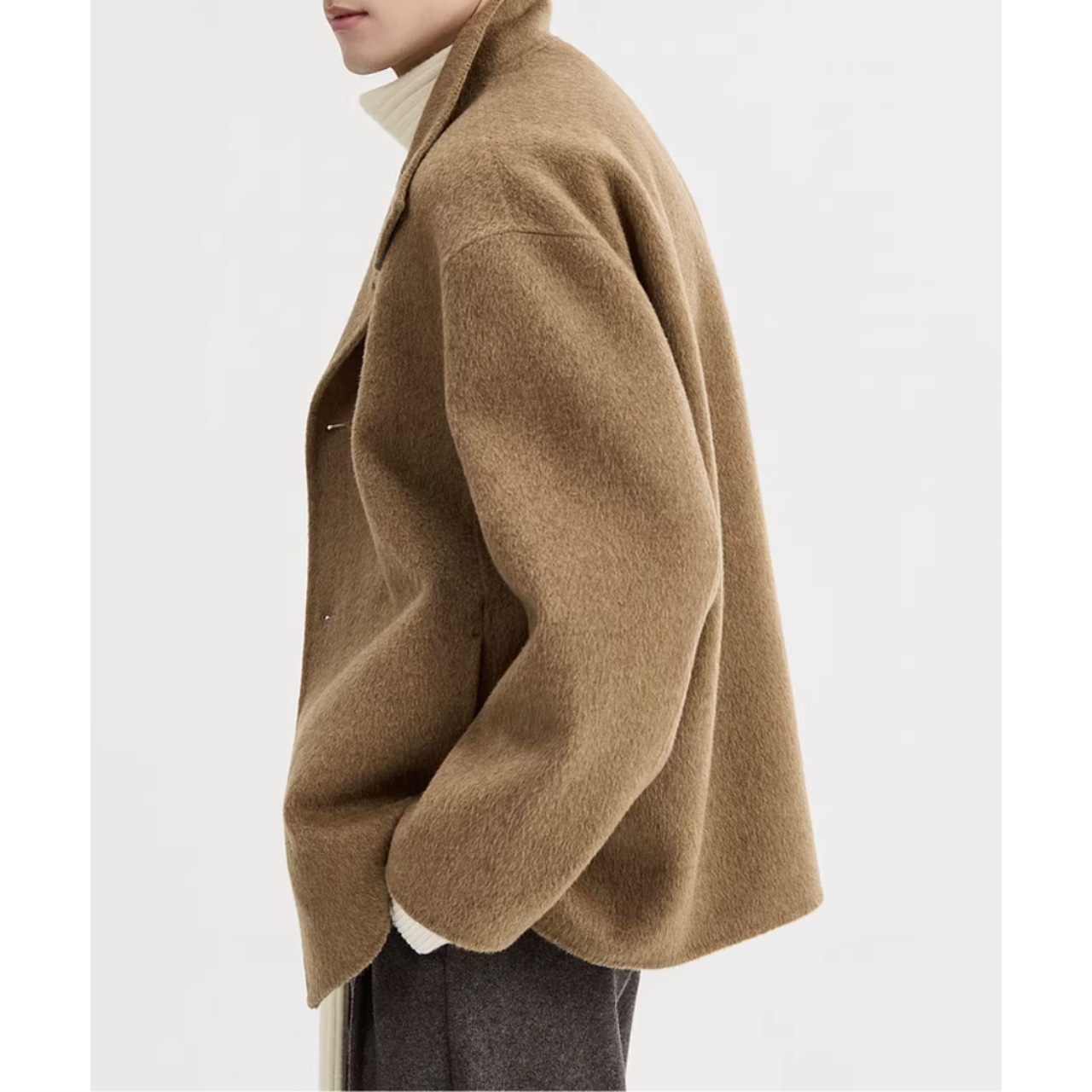 ボタンフロント ヒップ丈ジャケット af0438