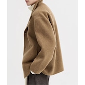 ボタンフロント ヒップ丈ジャケット af0438