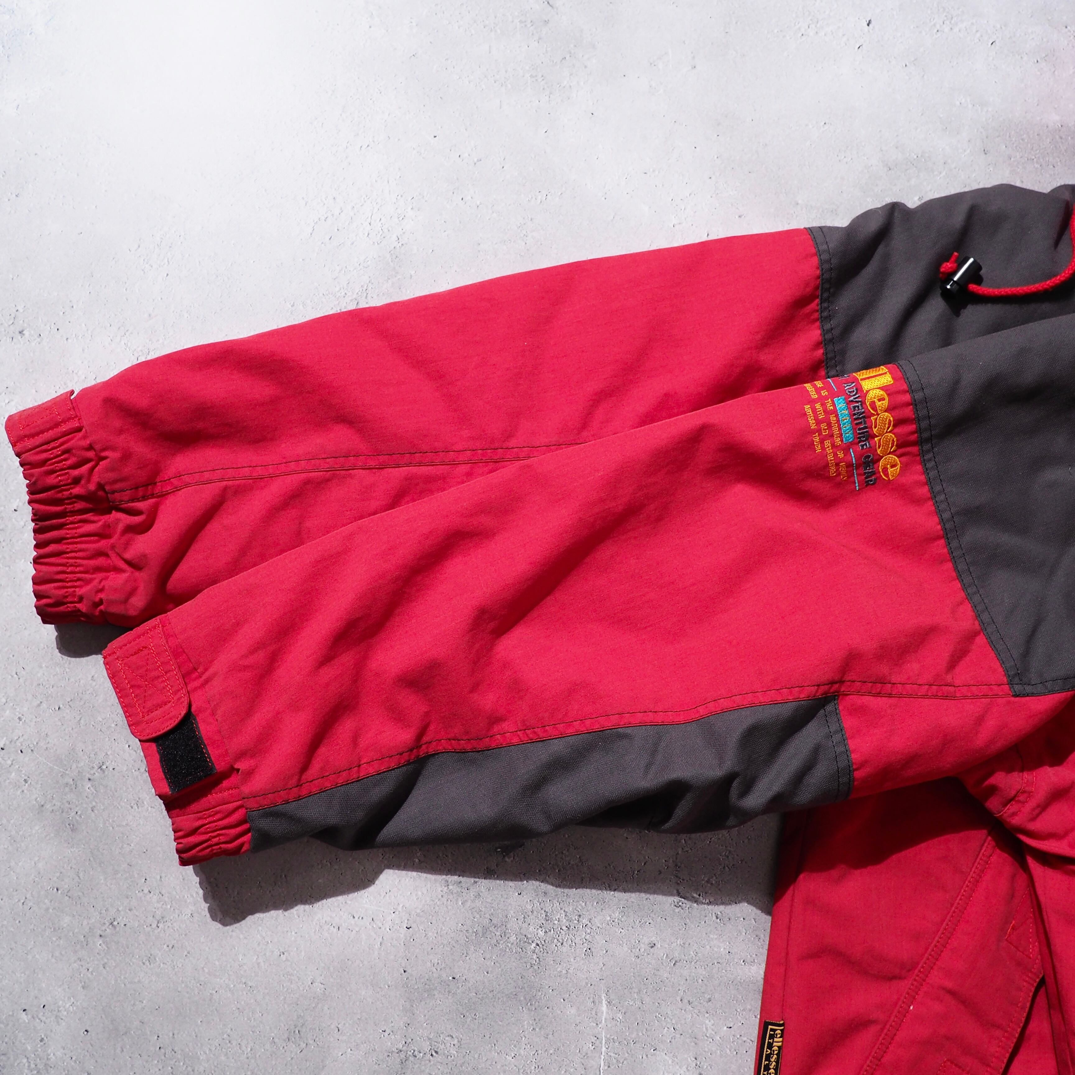 1980 - 90s ” ellesse ” Good multi color full zip vintage nylon jacket Parker