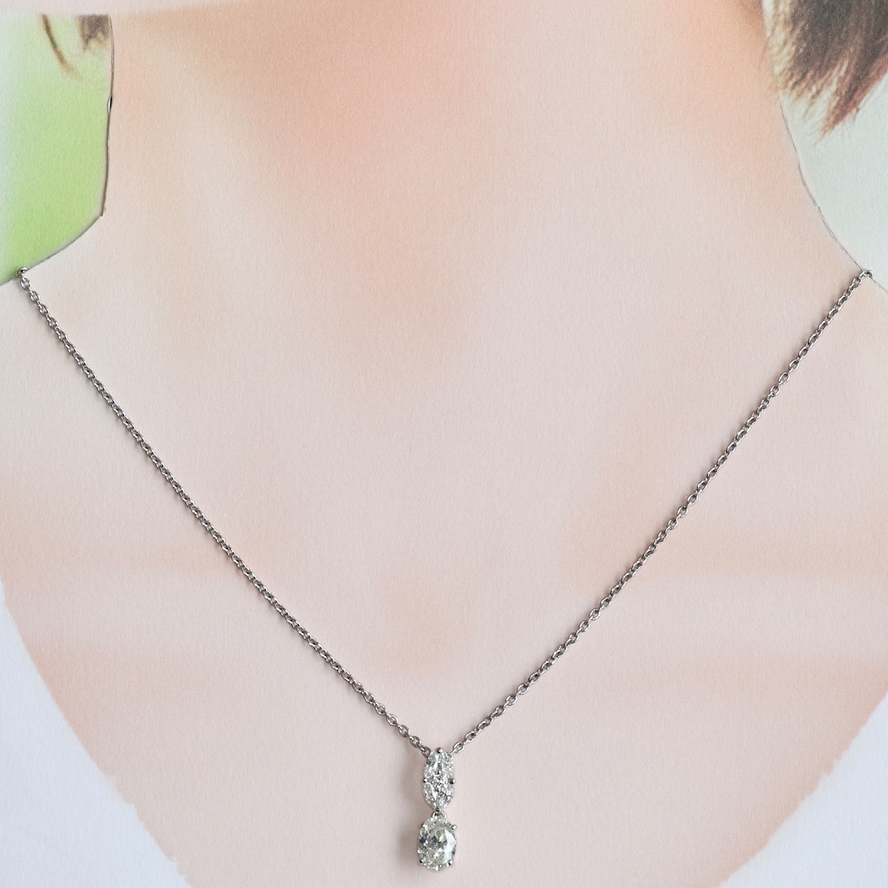 Pt950 平和堂 ダイヤモンド 1.118ct 0.35ct ネックレス プラチナ  