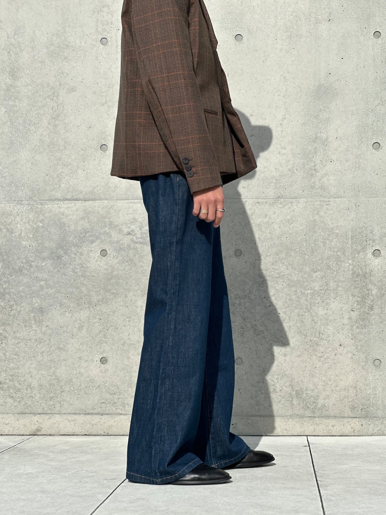 Semi Flare Slacks Denim