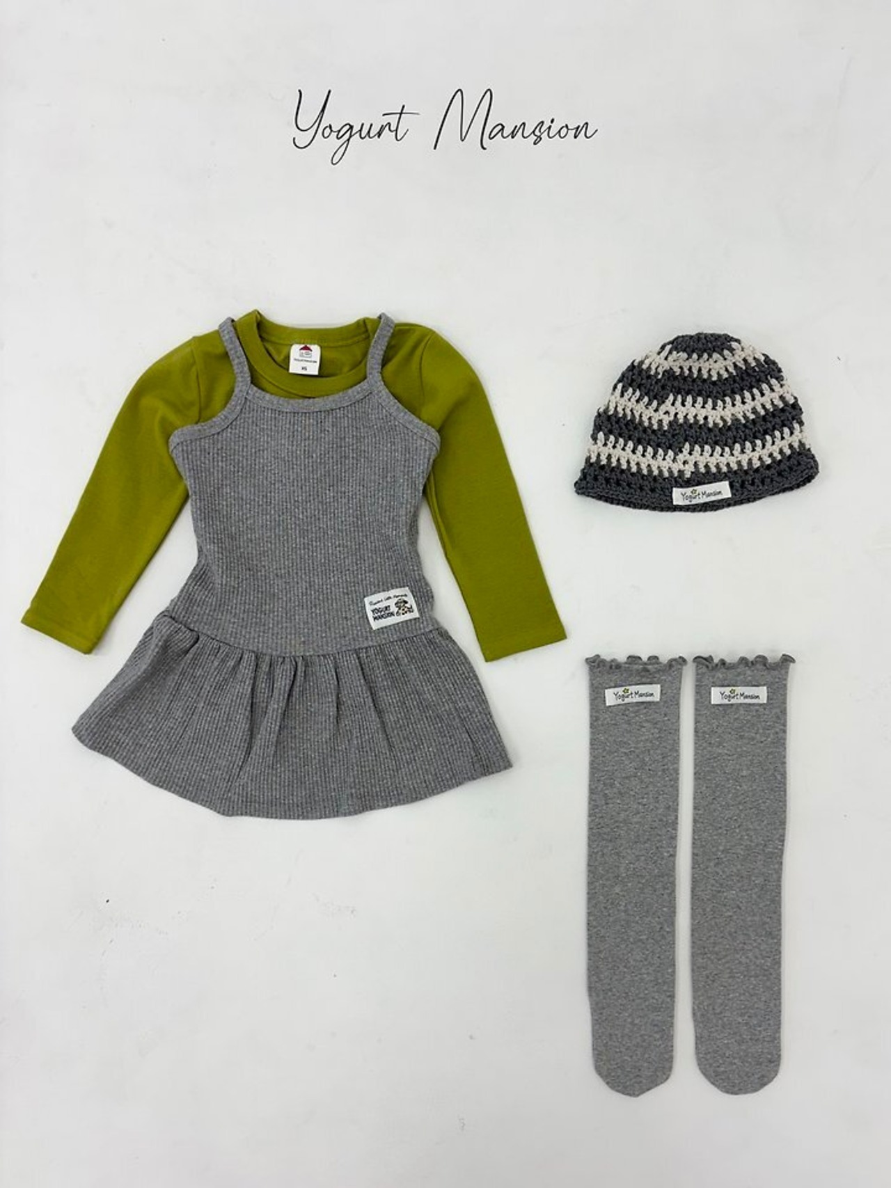 韓国子供服 / 26Autumn / 〖取寄〗Yogurt Mansion / エリーワンピース / キッズ服 *XS~JM*