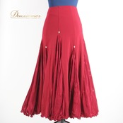 社交ダンス 衣装 スタンダード スカート レッスンウェア 女性用 レディース オールシーズン Roger 赤 レッド系 ラインストーン シンプル 大きく広がる 繊細なデザイン おしゃれ スポーティー エレガント パーティー ダンス用 衣装 モダンダンス