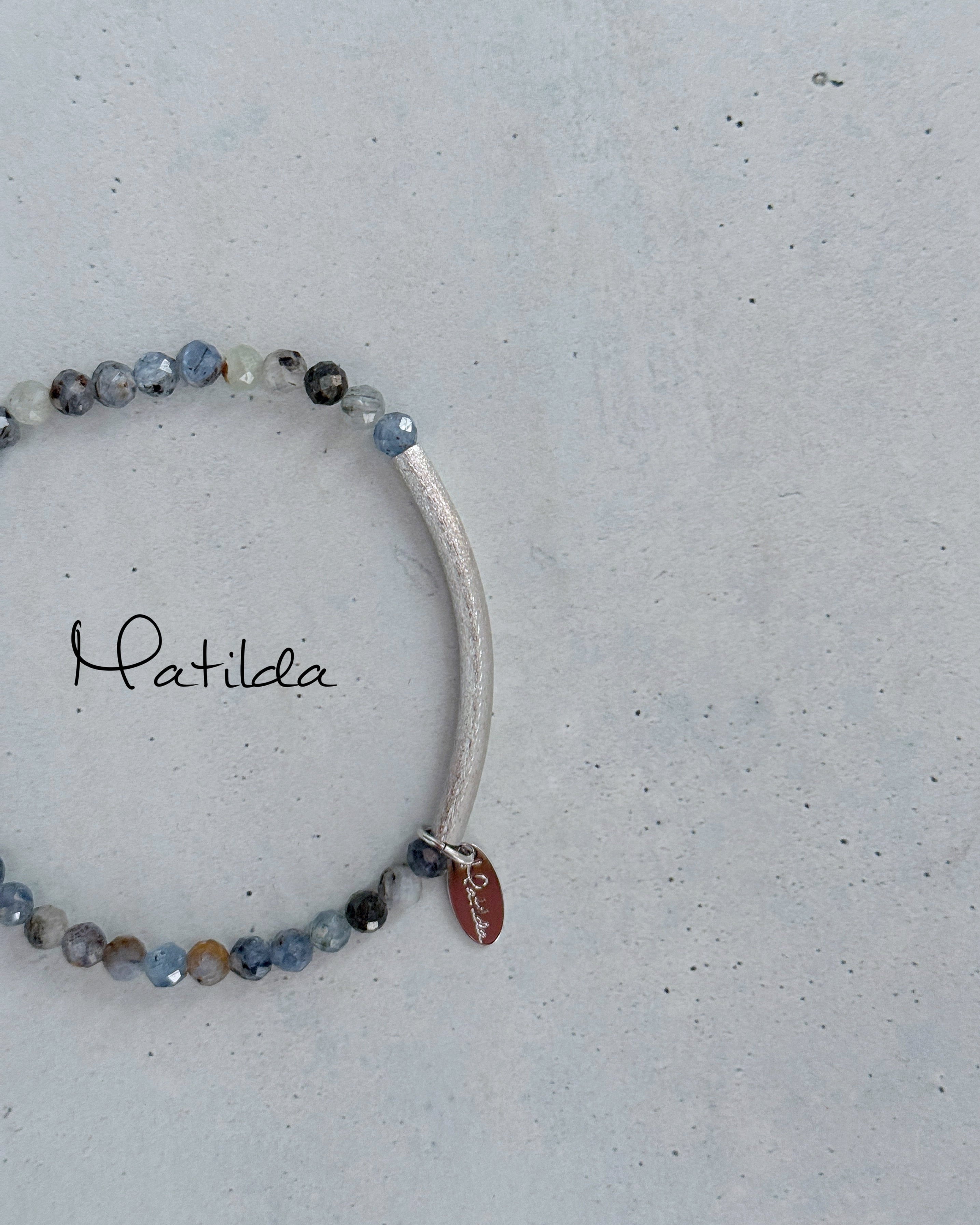 Tube & stone bracelet(カイヤナイト)