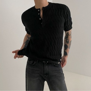 ヘンリーネックニットTシャツ　MT0080441