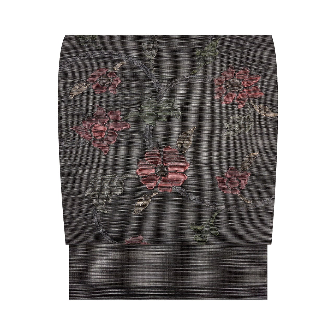 花唐草の模様 すくい織 夏八寸名古屋帯【中古】 | かわの屋