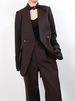 O-02 Wool Belt Jacket <BROWN/BLACK>