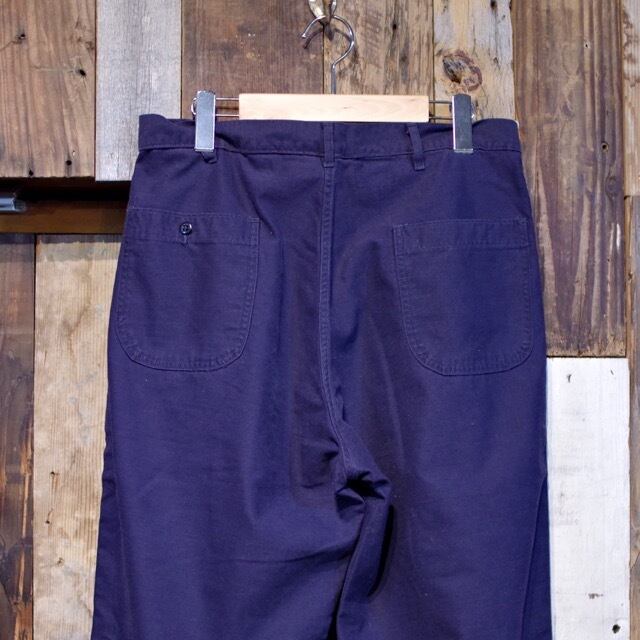 1970s US NAVY Dark Blue Utility Trousers / ストレート レッグ