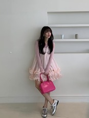 ギャザーフリルワンピース D1372