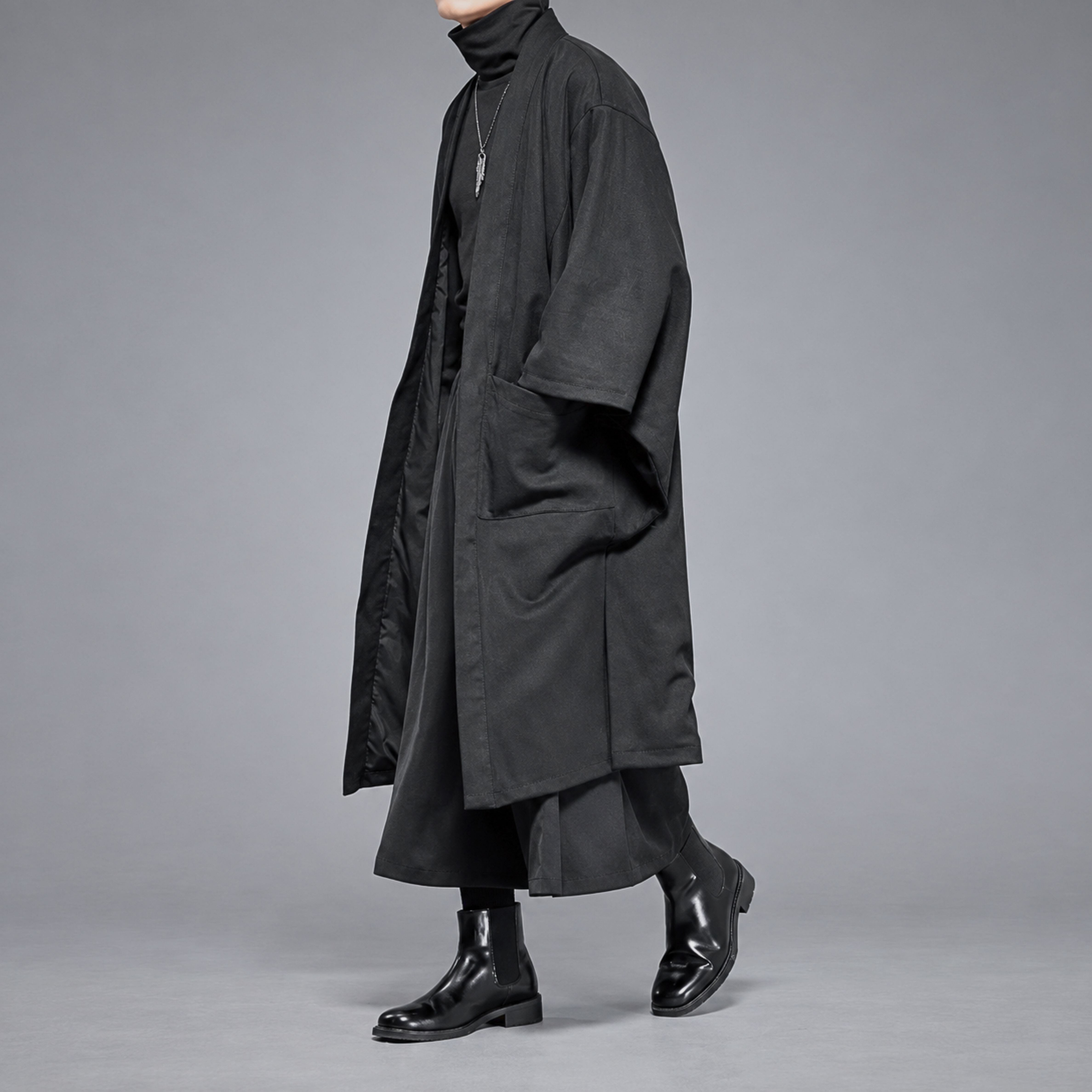 【ORV0035】Faux Suede Long Robe Cardigan, Loose Jacket