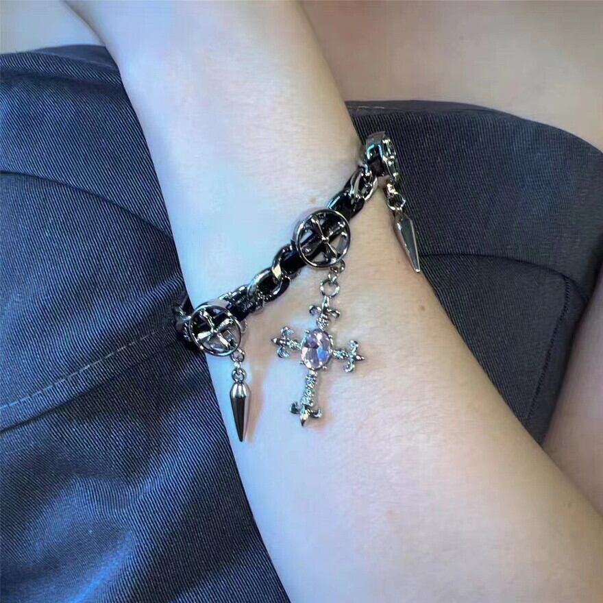 サブカル 服 地雷系 通販 ゴスロリ系 アクセサリー ネックレス ブレスレット 2個組 チェーン ゴシック ダークファッション