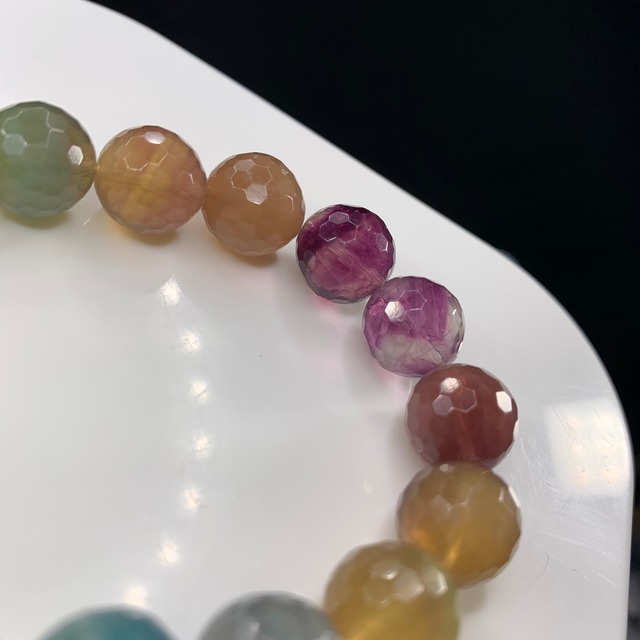 b146 128面体グラデーションフローライトブレスレット