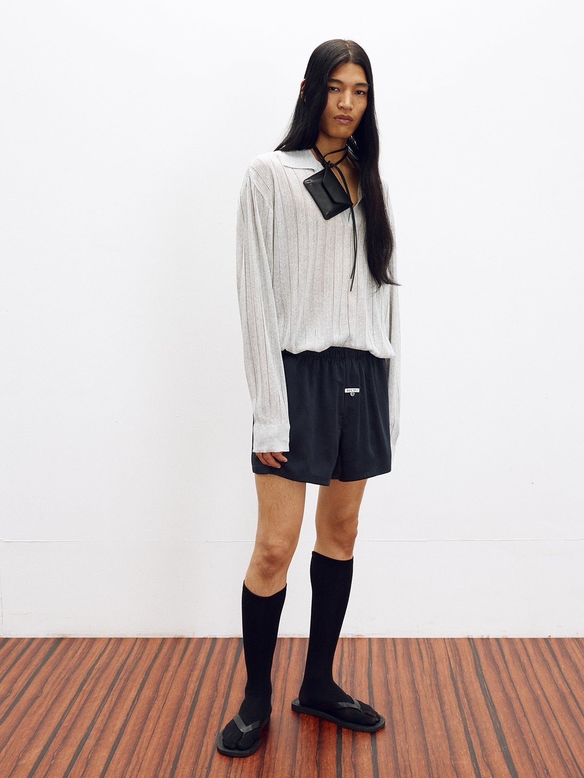 ☆RIIZE ソンチャン 着用！！【RECTO】LACE RIB SHEER KNIT TOP