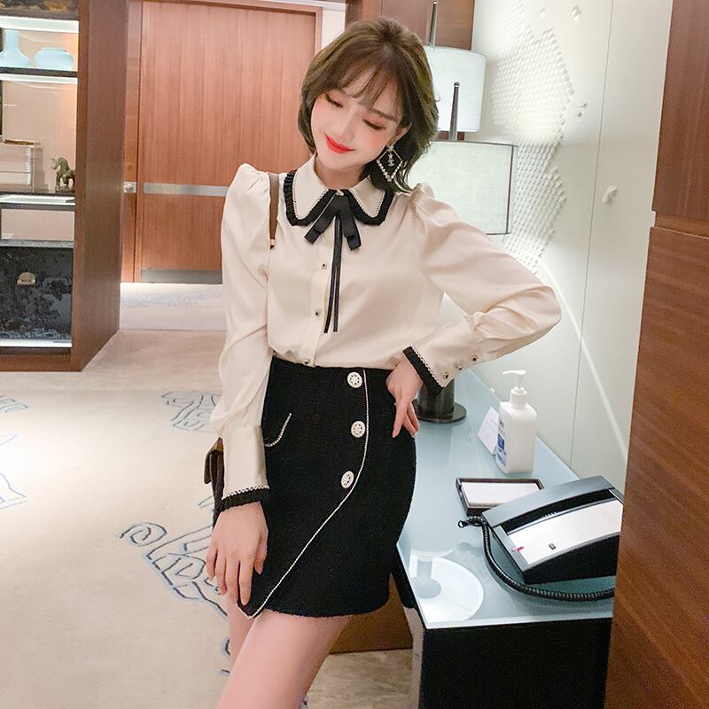 スリーブシャツ スプリング リボン 春物 MIUCO78931933129