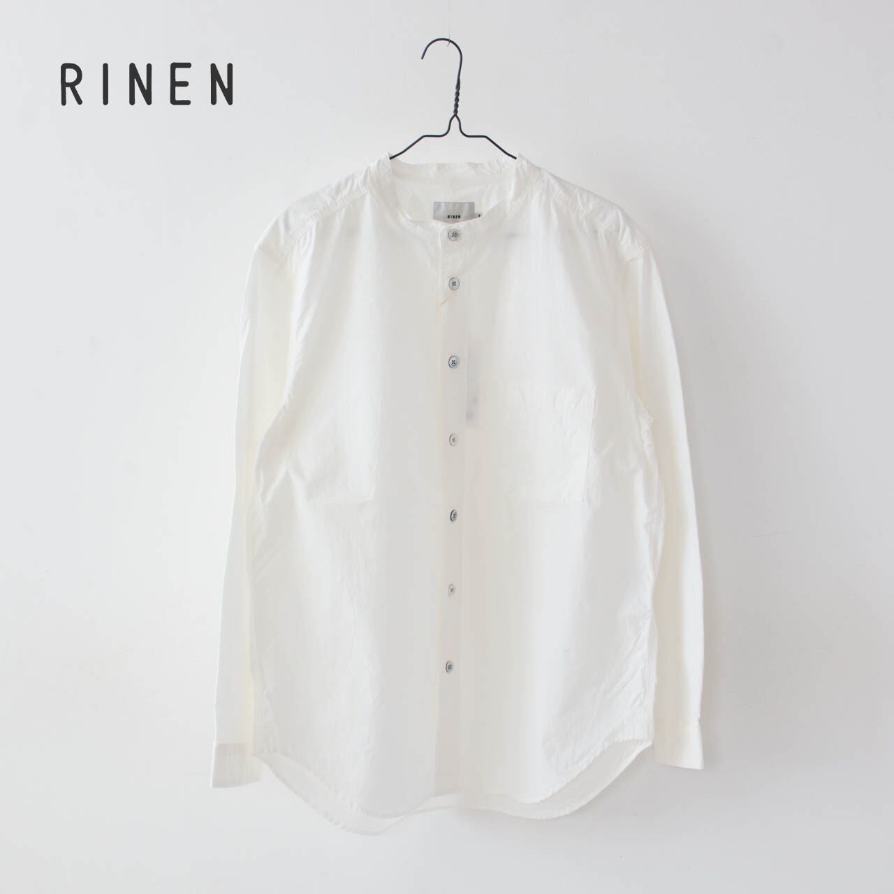 RINEN [リネン] 80/2ダウンプルーフスタンドカラーシャツ [R35001-S