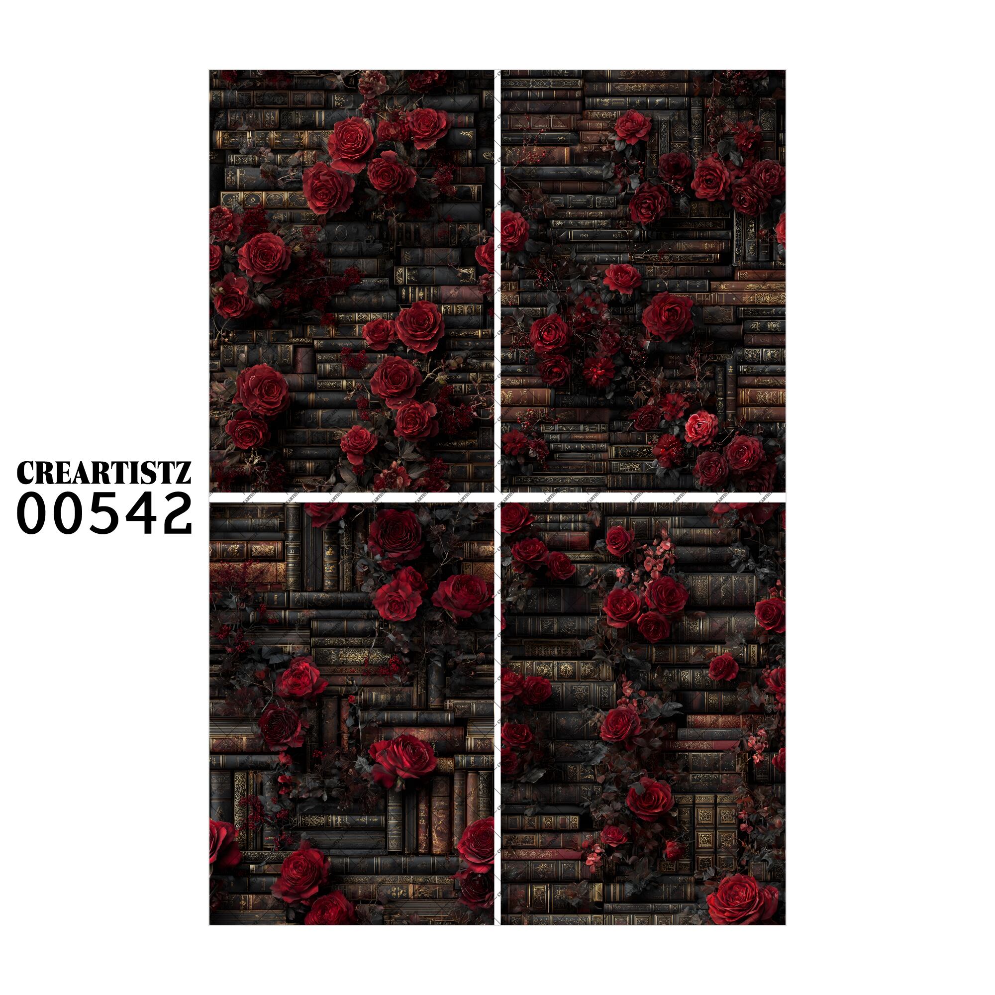 00542 背景 コラージュ素材 オリジナル 12枚セット (4種類×3枚) ペーパー/ステッカー CREARTISTZ