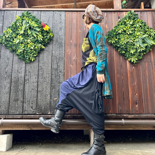 ツートンカラー　サルエルパンツ