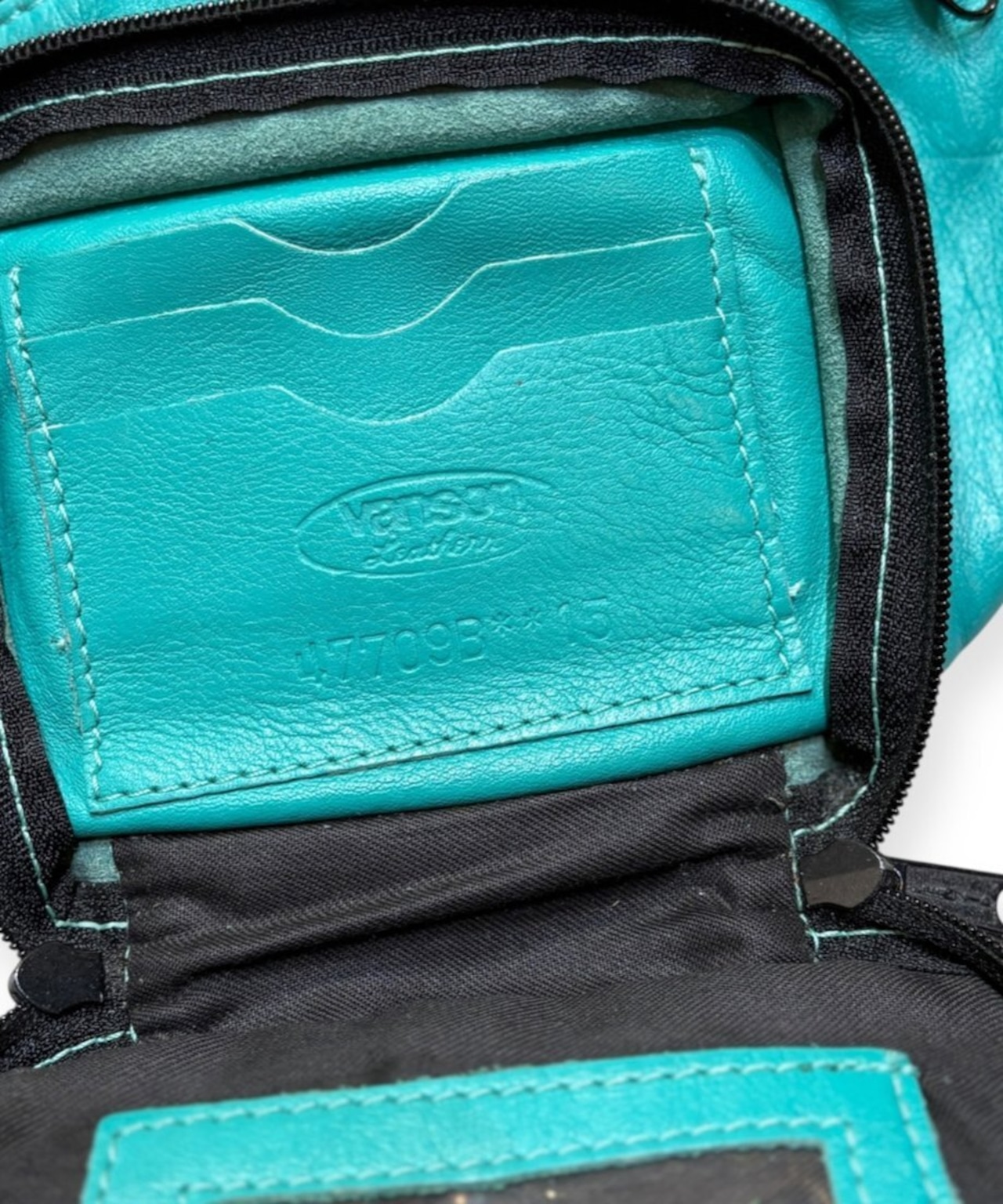 2000s VANSON レザーウエストポーチ ターコイズブルー