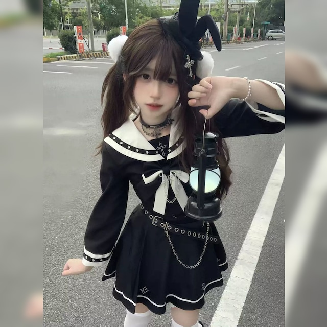 クロスリボンチェーンセーラー服セットアップ
