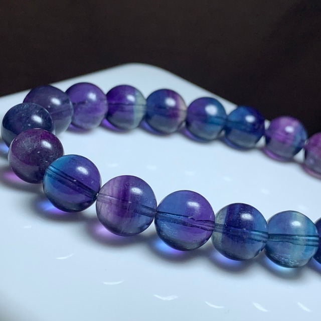 24.透明度高☆美グラデーションフローライト・ブレスレット