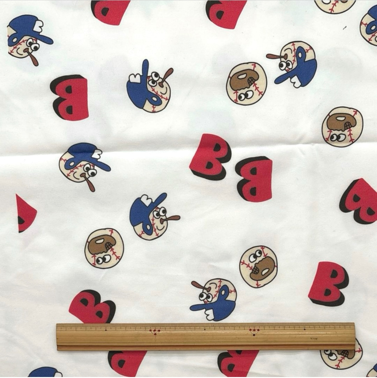 TB718◆1m◆M◆スーピマコットン生地◆マレファブ◆ベースボール