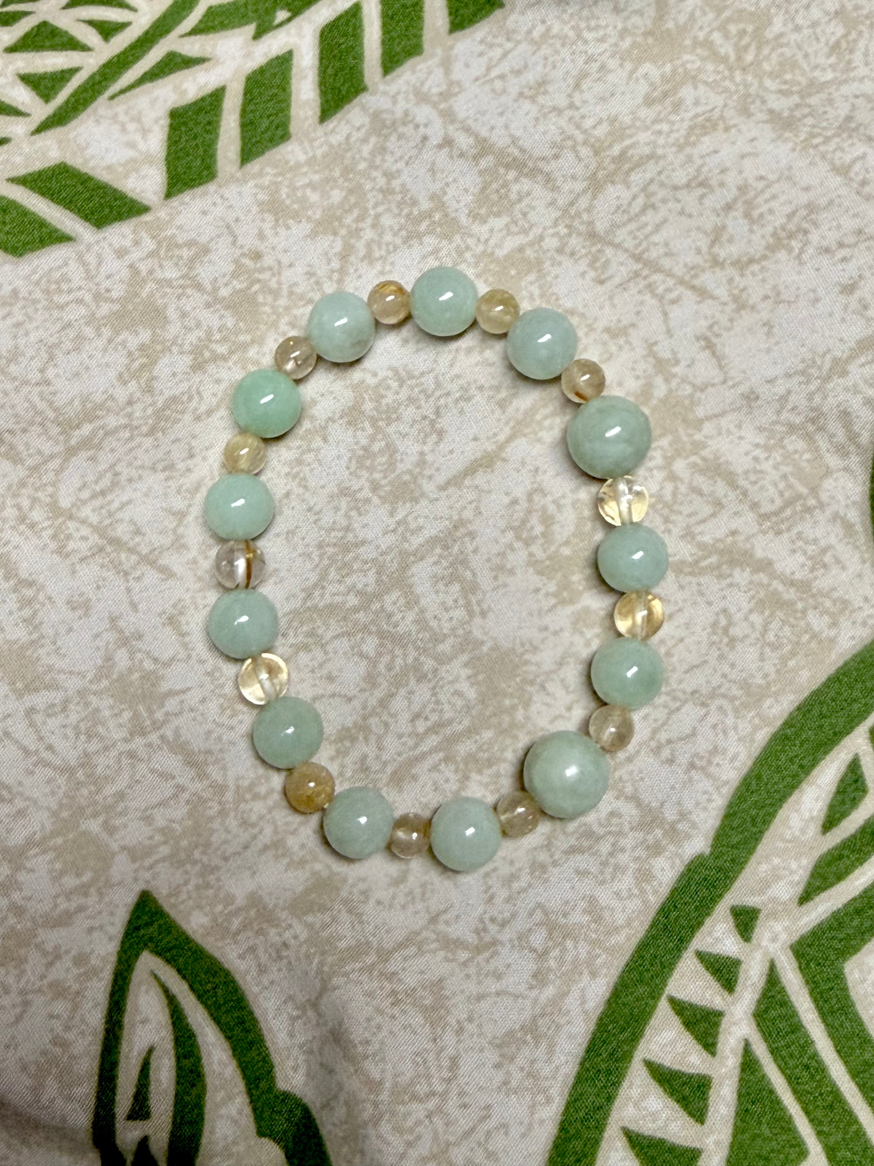 運気、金運アップ翡翠&ルチルクォーツブレスレット | four-dimensional