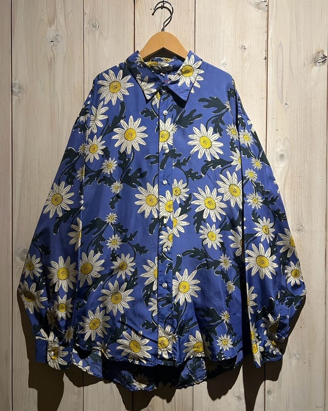 【a.k.a.C.a.k.a vintage】Flower Pattern Vintage Loose L/S Silk Shirt